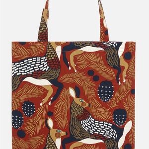 Marimekko Red and Brown Tote Bag